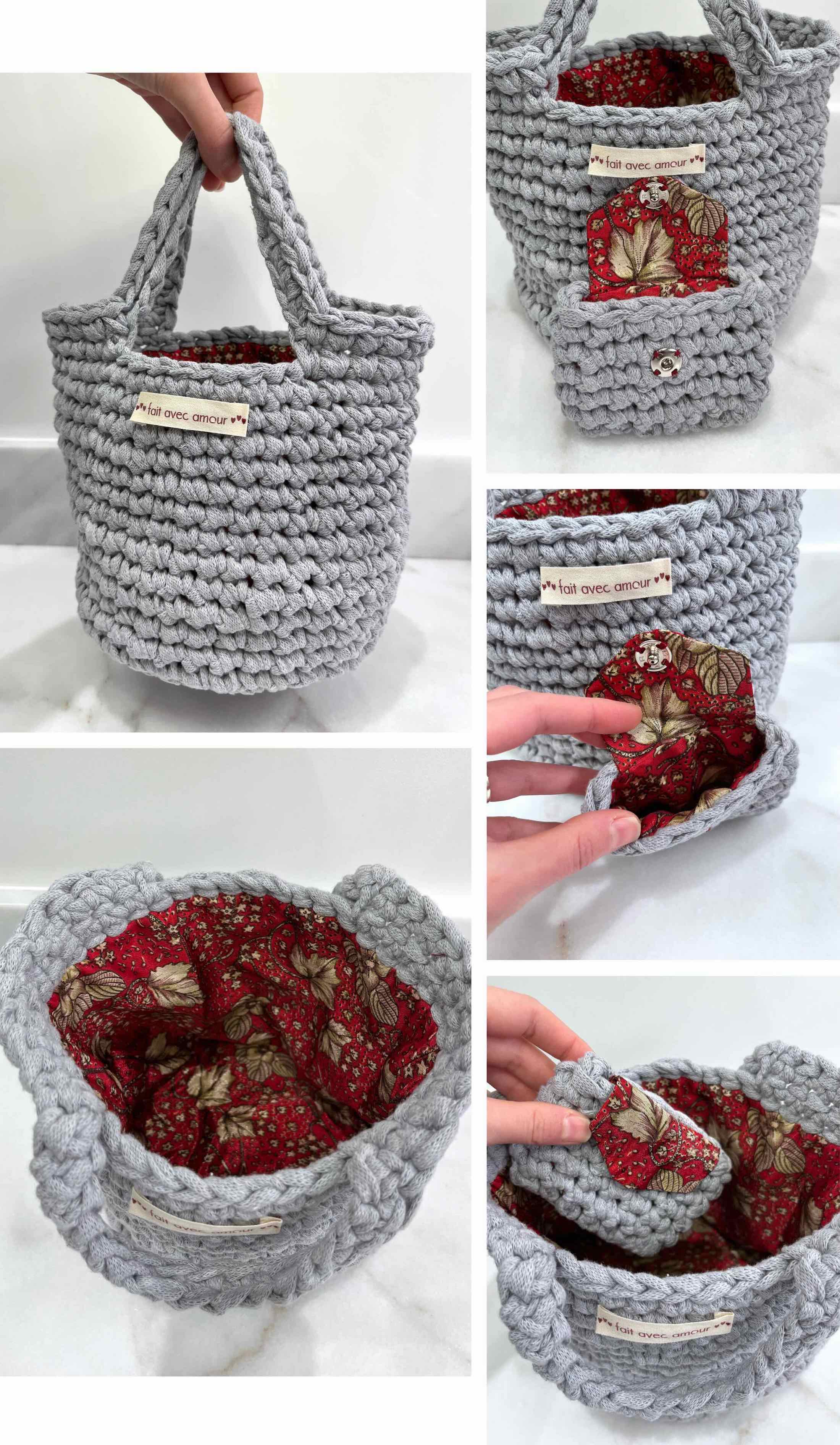 crochet basket bag
