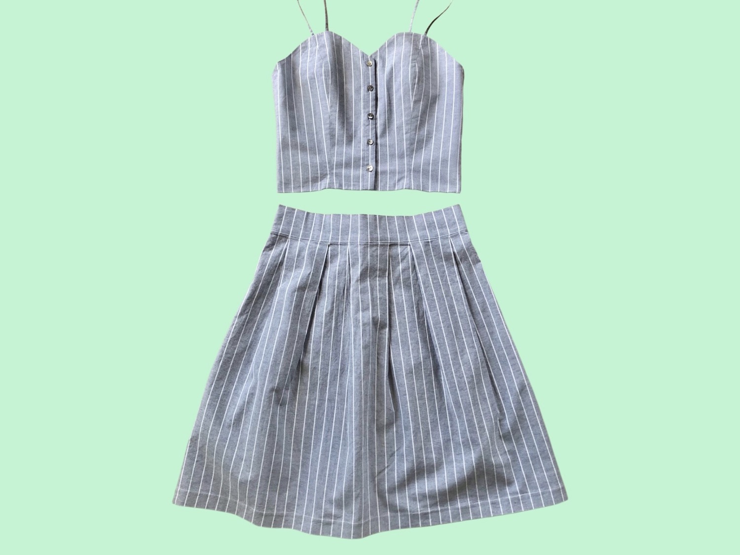 Skirt & Button Top