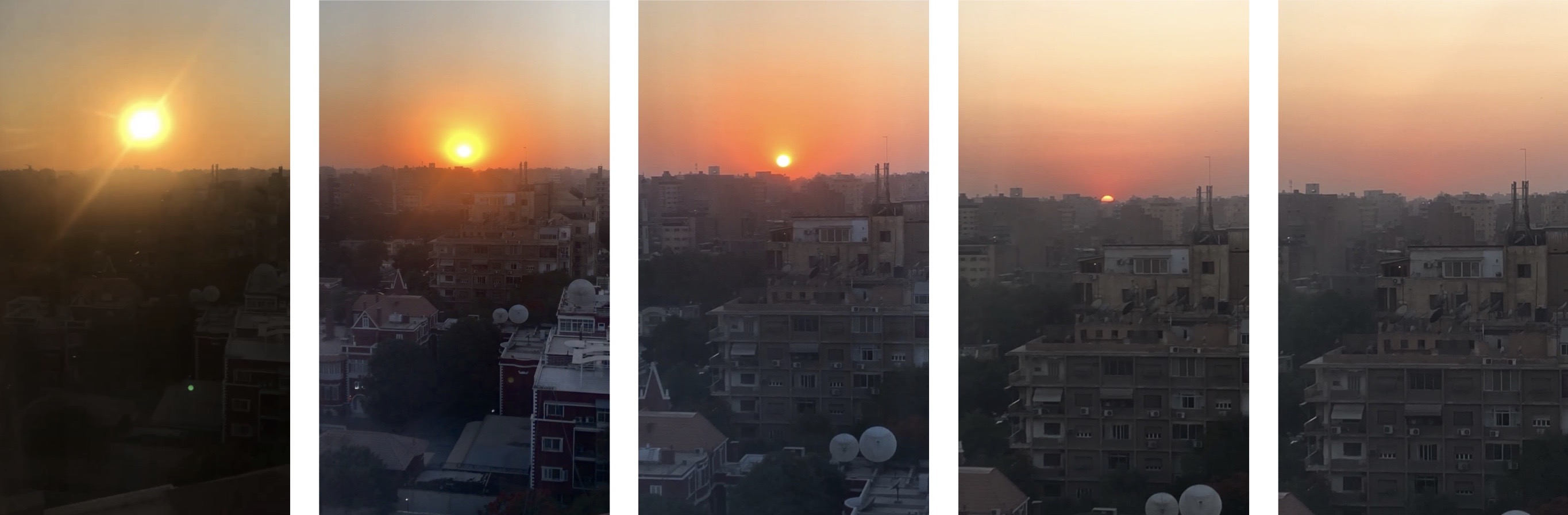 sunset over cityscape