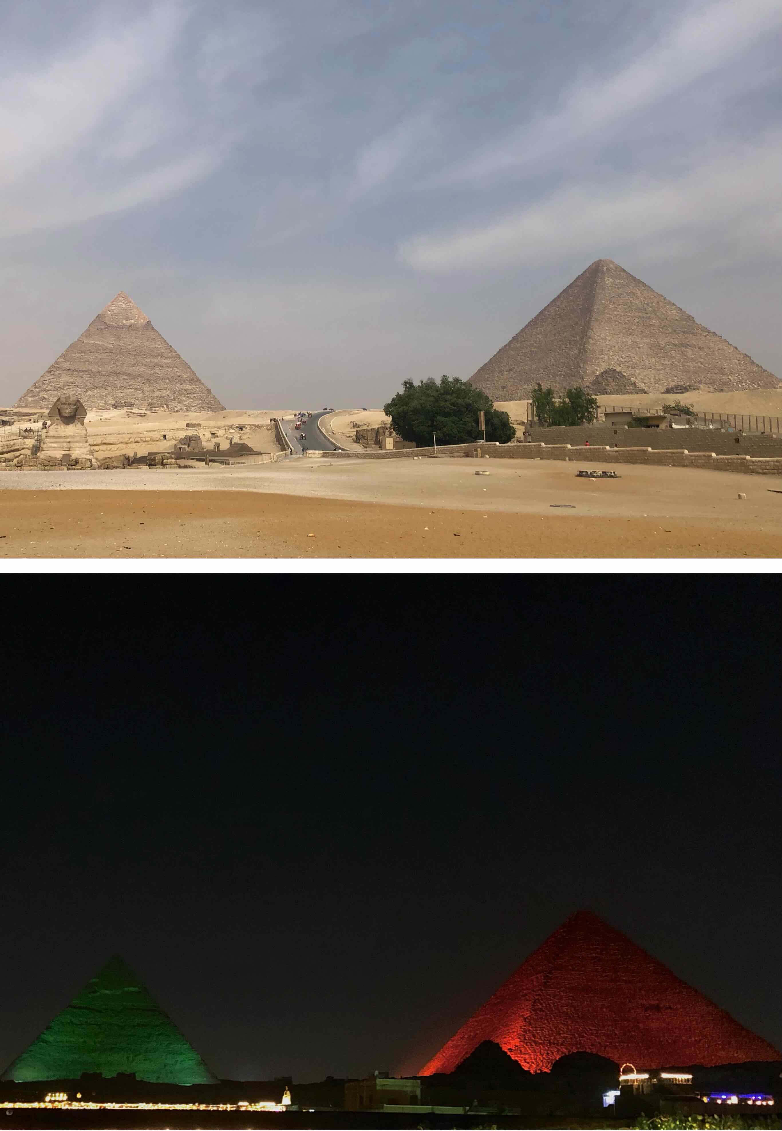 pyramids day and night