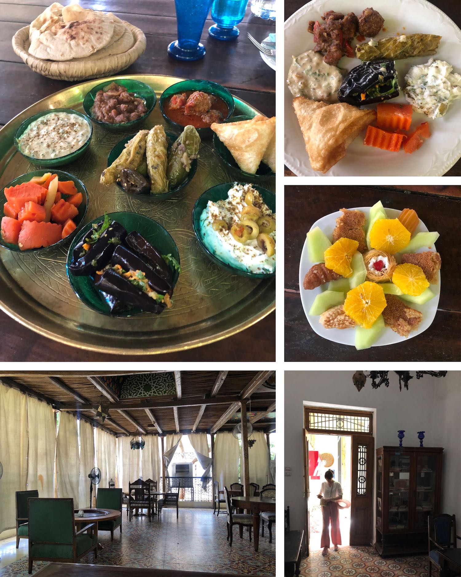 mezze food and restaurant interior