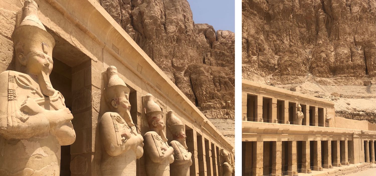 statues and square columns