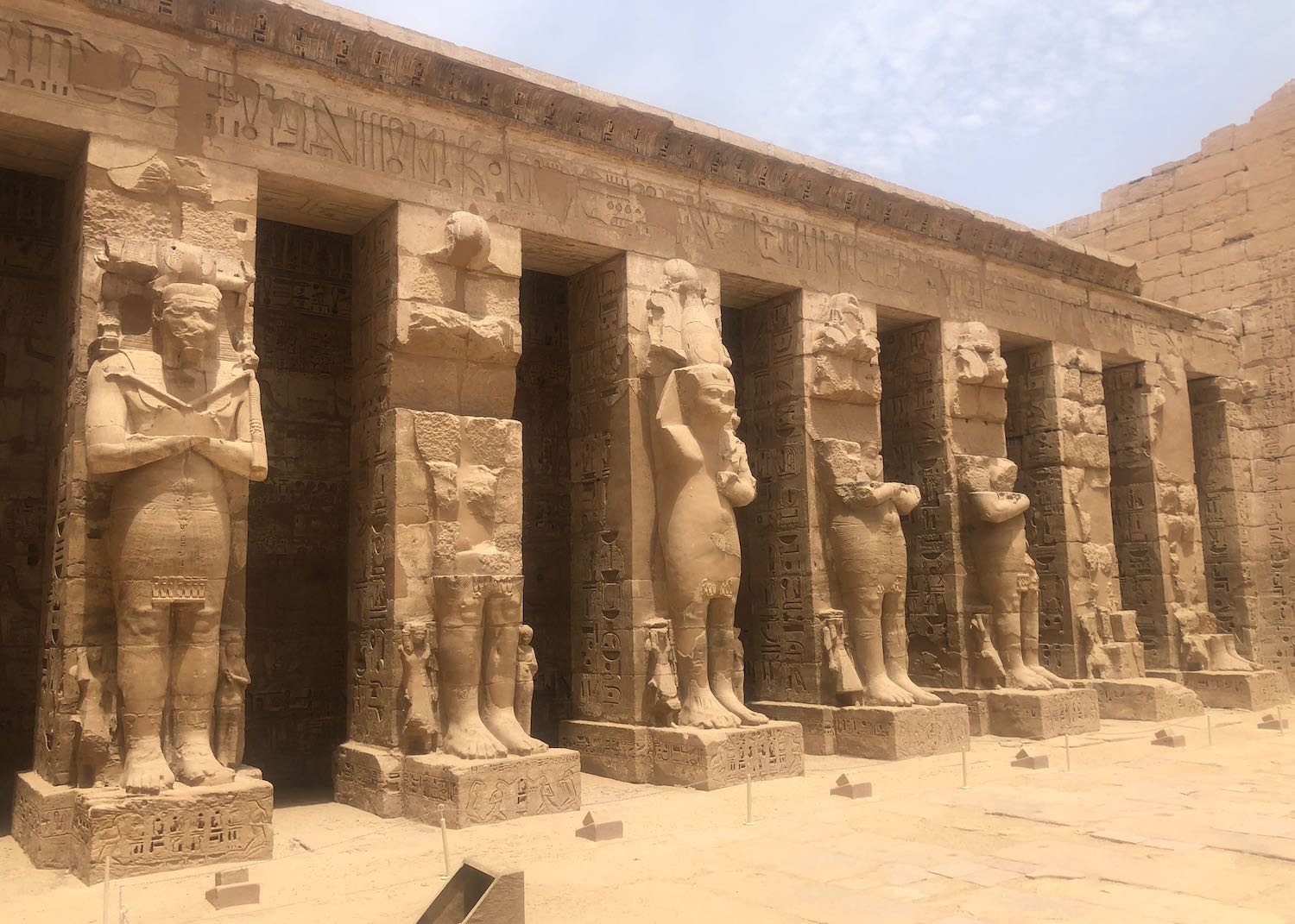 statues and square columns
