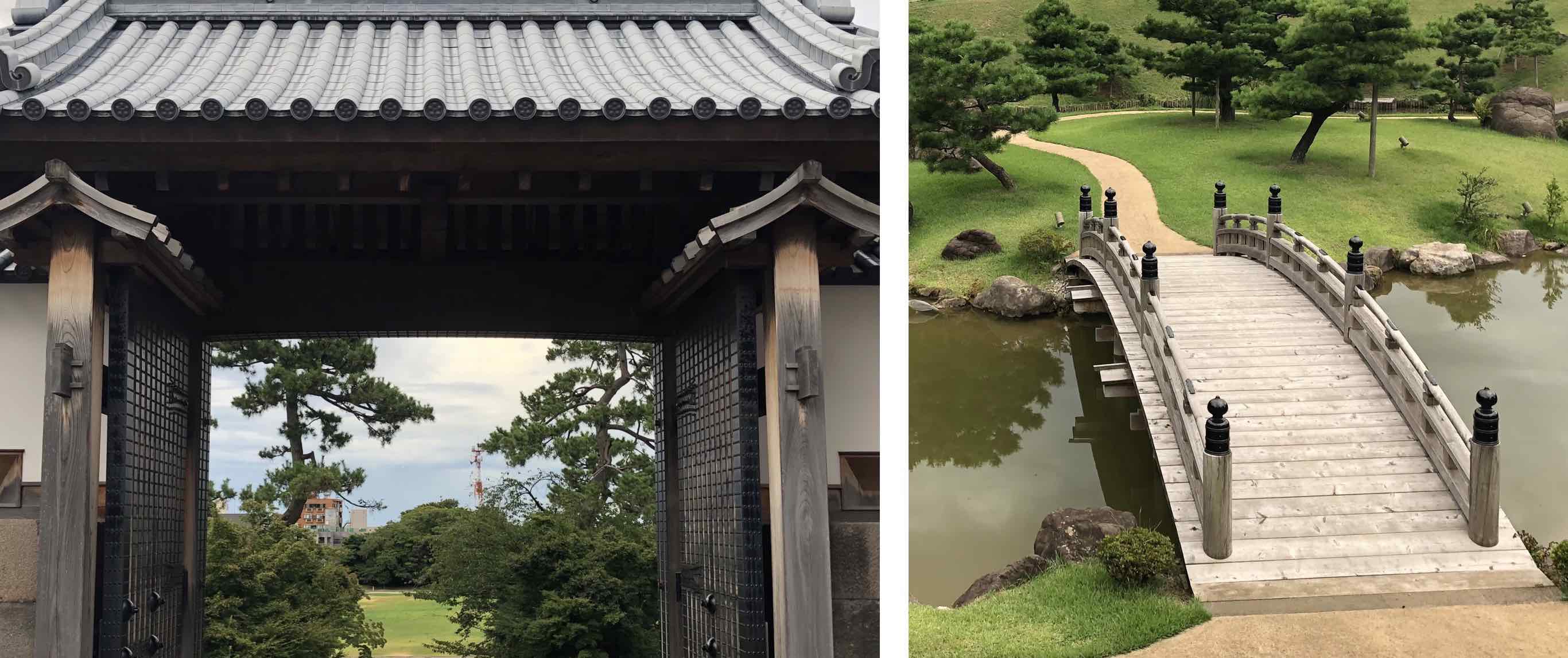 kanazawa castle gate and gardens